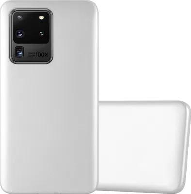 Produktbild von Cadorabo Schutzhülle für Samsung Galaxy S20 ULTRA Hülle in Silber Handyhülle TPU Silikon Etui Cover Case