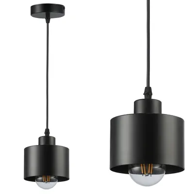 Produktbild von MasterLED Pendelleuchte Elza Ø12cm Schwarz E27 – Minimalistische Hängelampe für Esstisch, Küche & Flur