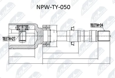 Produktbild von NTY Gelenksatz Antriebswelle Getriebeseitig für TOYOTA RAV 4 III (ACA3, ACE, ALA3, GSA3, ZSA3) NPW-TY-050