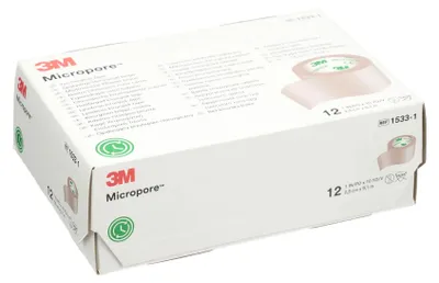 Produktbild von MICROPORE Vliespfl.2,5cmx9,1m haut 1533-1 5St PZN 01319703