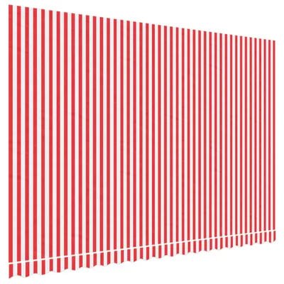 Image de Best Möbel Marquise/toile de store - Tissu rouge et blanc rayé 4,5x3 m - Stores A367718