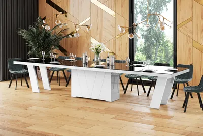 Produktbild von Design Esstisch Tisch HEG-111 Hochglanz XXL ausziehbar 160 bis 412 cm