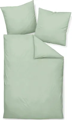 Produktbild von Janine  Mako-Satin Bettwäsche-Garnitur Design 31001 Farbe rauchgrün-36 Größe 135x200 + 80x80 cm