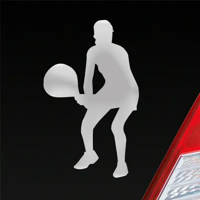 Produktbild von Auto Aufkleber Tennis Tennisspieler Sport Squash 10x6 cm Silber Sticker Heckscheibenaufkleber