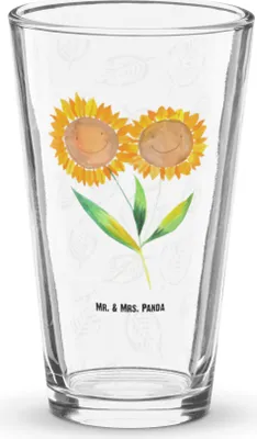 Produktbild von Mr. & Mrs. Panda Glas Blume Sonnenblume - Transparent - Geschenk, Garten, Trinkglas, Lieblingsmensch, Tumbler, Bierglas, Sonnenblumen, Beste Freundin, Pintglas