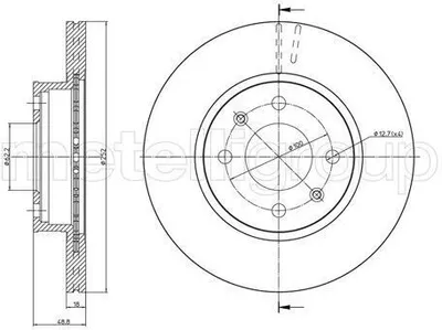 Produktbild von 2x METELLI Bremsscheibe 23-1104 für HYUNDAI i10 (PA) für KIA Picanto (SA) 48 7mm