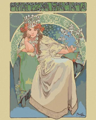 Produktbild von Zuty - Malen nach Zahlen - PRINZESSIN HYAZINTHE (ALPHONSE MUCHA), 40x50 cm, ohne Keilrahmen