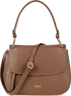 Produktbild von Lamba Elegante Damenlederhandtasche - Hochwertige italienische Handtasche aus Leder - mit mehreren Fächern, sicherem Reißverschluss - Braun-Cognac