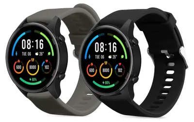 Produktbild von kwmobile 2x Uhrenarmband für Xiaomi Mi Watch / Mi Watch Color Sport Armband - Fitnesstracker Band Set aus TPU Silikon - Ersatzarmband Smartwatch -