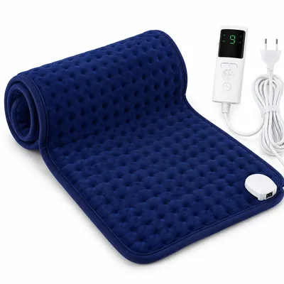 Produktbild von Heizkissen für Rücken, Nacken, Schultern und Bauch, 5Temperaturstufen, weiches Flanell, 4 Timer, Wärmeunterlage, maschinenwaschbar, Blau
