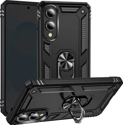 Obrázek produktu pro Avizar, hybridní ochranné pouzdro pro Samsung Galaxy S25 Edge s magnetickým kroužkem, černé