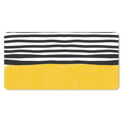 Produktbild von MuchoWow® Mauspad Mousepad Design - Gelb - Schwarz - Weiß 60x30 cm - Mousepads - Maus Mat - Pad - Mausunterlage - Nachhaltig