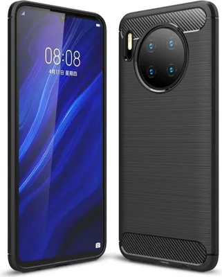 Zdjęcie produktu dla Huawei Mate 30 TPU Case Carbon Fibre Optics Brushed Protective Cover Grey