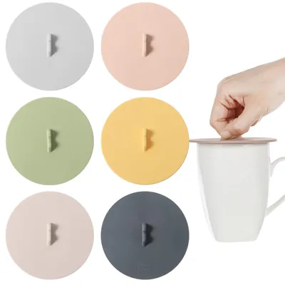 Silikon-Becherdeckel 6er-Set, 10 cm, bunt, wiederverwendbar