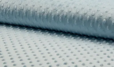Produktbild von Fleece Minky dots Noppen hellbau Kuschel Stoff Meterware Flausch
