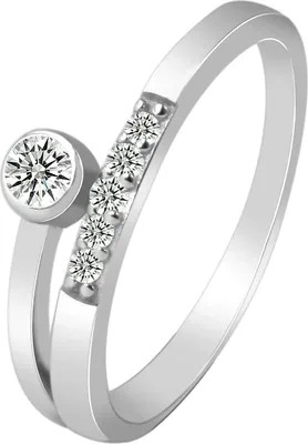Produktbild von 925/- Echt Silber Ring "Madeline", Zirkoniabesatz, 925/rhodiniert