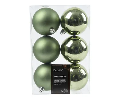 Produktbild von Weihnachtskugeln Kunststoff 8cm 6 Stück - Rosmarin
