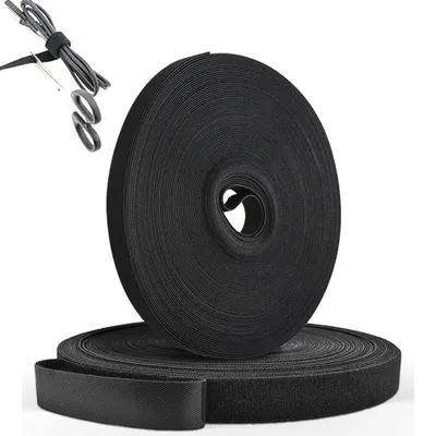 Produktbild von Klett-Kabelbinder 2 Stück – 5m Klettbandrolle für Kabelmanagement – wiederverwendbares Klettband zum Bündeln & Organisieren von Kabeln – selbstklebend
