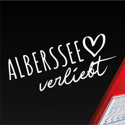 Produktbild von Auto Aufkleber Alberssee verliebt Herz See Sea Liebe Car 19x7 cm Weiss Matt Sticker Heckscheibenaufkleber