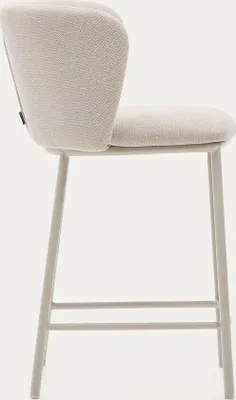 Produktbild von 2er Set Hocker Ciselia aus beigefarbenem Chenille und beigefarbenem Stahl