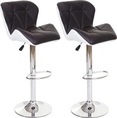 Produktbild von 2er-Set Barhocker HWC-A92, Barstuhl Tresenhocker, höhenverstellbar Kunstleder braun