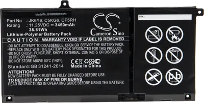Produktbild von vhbw Akku Ersatz für Dell CF5RH, JK6Y6, C5KG6 für Notebook (3450 mAh, 11,25 V, Li-Polymer)