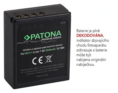 Produktbild von PATONA 1287, Olympus, 2400 mAh, 7,4 V, Lithium-Ion (Li-Ion)