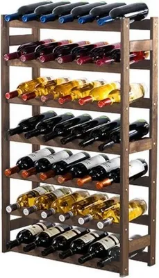 Produktbild von Weinregal PINOTWINE | HxBxT 102x63x25cm | 42 Flaschen | Massives Kiefernholz | Braun geölt