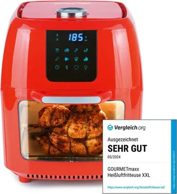 Produktbild von GOURMETmaxx Heißluft-Fritteuse Digital - 9in1 - 1800 Watt - rot