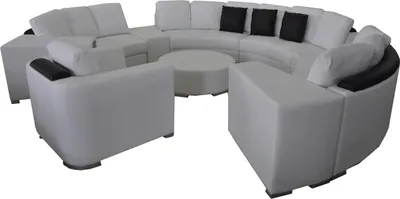 Produktbild von Runde Eck Sofa Couch Polster XXL Big Rund Couchen Wohnlandschaft U-Form Sofas USB