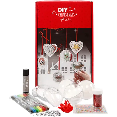 Produktbild von Creativ Company Weihnachts-Ornamente, Glitzer-Modelliermassen-Set für Kinder, Mehrfarbig, 1 Stück(e)