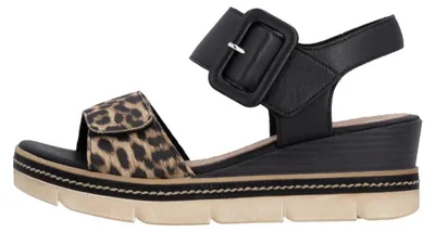 Produktbild von Remonte Damen Sandale Leder mit Klettverschluss Keilabsatz D2L53, Größe:41 EU, Farbe:Mehrfarbig
