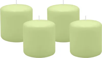 Produktbild von 4er Set Adventskranzkerzen Kiwi Hellgrün Ø 100 x 100 mm