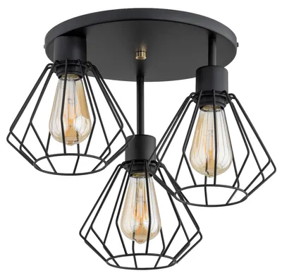 Immagine prodotto di Lampada da soffitto TUET nera 3xE27x15W in metallo, dimensioni: 31x40x40 cm, IP20, Alfa