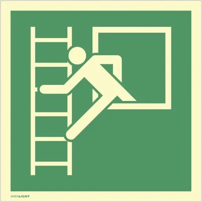 Produktbild von Dreifke® Schild Notausstieg mit Fluchtleiter, ISO 7010, Kunststoff, nachl., 1...