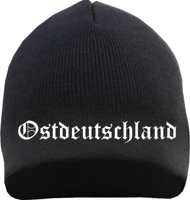 Produktbild von Ostdeutschland Beanie Mütze - Altdeutsch - Bestickt - Strickmütze Wintermütze Einheitsgröße Schwarz