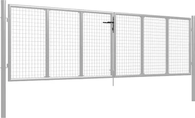 Obrázek produktu pro vidaXL Zahradní brána z pozinkované oceli 400 x 100 cm stříbrná