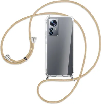 Produktbild von Handykette Backcover-Schutzhülle mit Band (Metall silberfarben) für Xiaomi 12 Pro - caramel