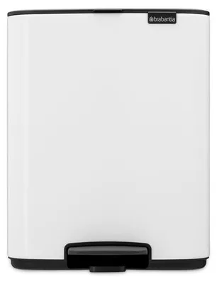 Obrázok produktu pre Brabantia Bo Pedal Bin, 12 L, Obdĺžnikový, Oceľ, Biela, Pedál, 292 mm