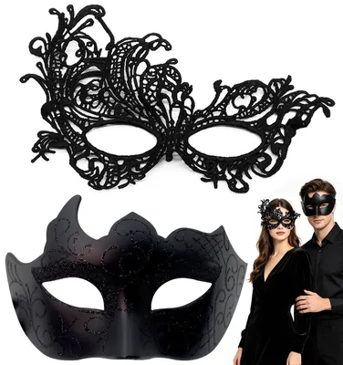 Masken für Paare, 2 Stück, Karneval, Halloween, Maskerade