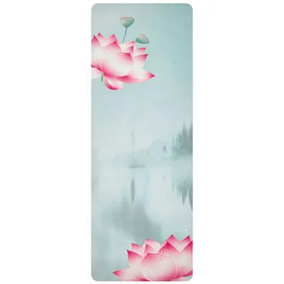 Image de Tapis de yoga Avento microfibre velours avec impression vert 41WS-GRO-Uni