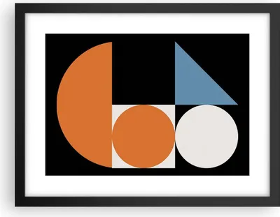Produktbild von Gerahmtes Poster - Schwarzer Rahmen - Stück Geometrisch Räder - 40x30 cm - Wand Bild - Wanddeko - Wandbilder - Kunstposter - Wandposter - Bilderrahmen - Bilder - Kunstdruck - P2BAA40x30-4879