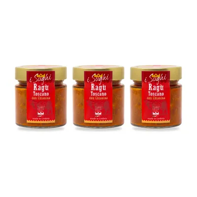 Produktbild von TubeORIGINAL Toskanisches Ragù mit mind. 50 % Chianina-Rind (Vitellone Bianco dell'Appennino Centrale IGP) – 3er-Pack (3 × 200 g)