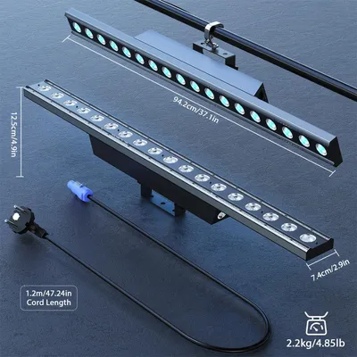Produktbild von LED-Wallwasher - DMX-Bühnenscheinwerfer - 4er-Set - RGBW - 120 W - 25° Abstrahlwinkel - EU-Stecker - Schwarz