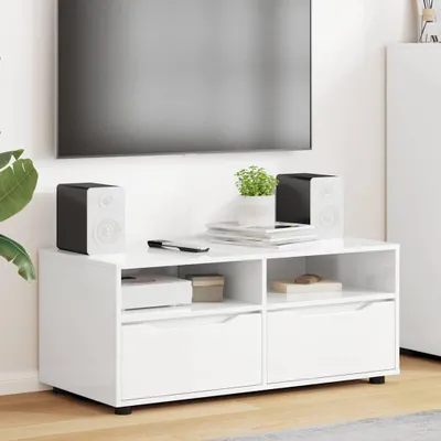 Produktbild von "Schlussverkauf" TV-Schränk hochwertigem - TV-Lowboard - Max. Gewicht: 60 kg - Hochglanz Weiß 100x48x43 cm Holzwerkstoff  C14588