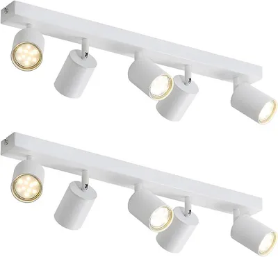 Produktbild von ZMH LED Deckenleuchte Weiß 5 Flammig Deckenlampe 2ER Deckenstrahler Modern GU10 Metall Deckenspots Schwenkbar 330° für Wohnzimmer Schlafzimmer Flur