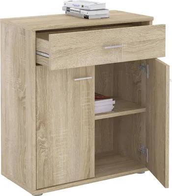 Produktbild von Kommode Sideboard Schrank TOMMY in Sonoma Eiche, Anrichte mit 1 Schublade und 2 Türen