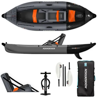 Produktbild von AQUADESIGN kajak nafukovací | Nafukovací kajak pre 1 osobu Koloa X PERIENCE 1 | 305x96 cm + Kajak pádlo Kp-1