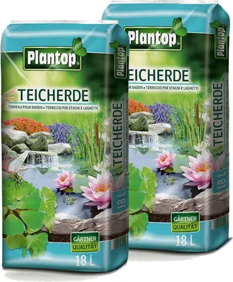 Produktbild von PLANTOP Teicherde für Wasserpflanzen, vorgedüngt, nährstoffspeichernd, 36L