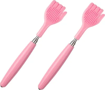 Image de 2 Canne à gratter le dos, Portable, 5 sections, Extensible, Télescopique, Masseur de dos en métal formé à la main, Tout seul